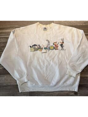 RARE VINTAGE LOONEY TUNES SWEATSHIRT. DOUBLE SIDED Sz XL